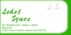 lehel szucs business card